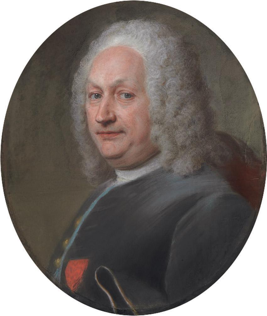 Maurice Quentin de La Tour - Portrait of a gentleman, bust-length in three-quarter profile