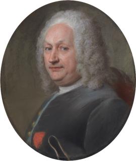 Maurice Quentin de La Tour - Portrait of a gentleman, bust-length in three-quarter profile