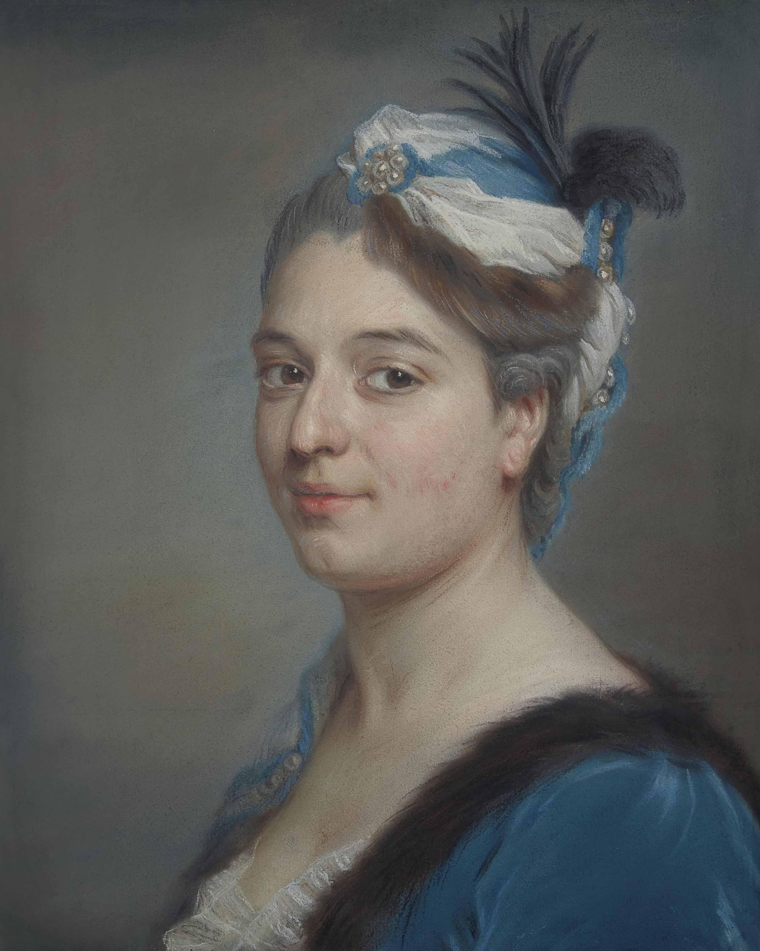 Maurice-Quentin De La Tour - Portrait Of A Lady, Possibly Claire Josèphe Hippolyte Léris De Latude, Called Mademoiselle Clairon (1723-1803), Bust-Length