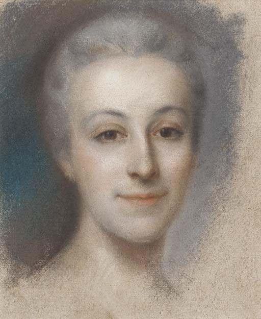 Maurice-Quentin De La Tour - Portrait study of a lady, said to be Miss Fell
