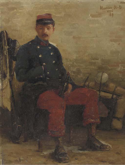 Maurice Realier-Dumas - Soldat assis