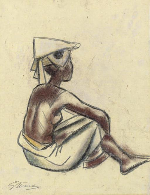 Maurice Sterne - Seated Balinese woman; and two companion drawings