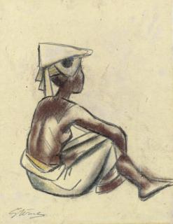 Maurice Sterne - Seated Balinese woman; and two companion drawings