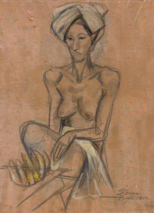 Maurice Sterne - Seated Balinese woman; and two companion drawings
