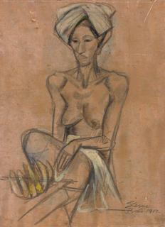 Maurice Sterne - Seated Balinese woman; and two companion drawings