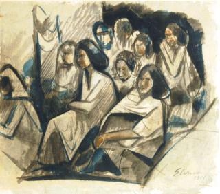 Maurice Sterne - Seated figures; and two companion drawings