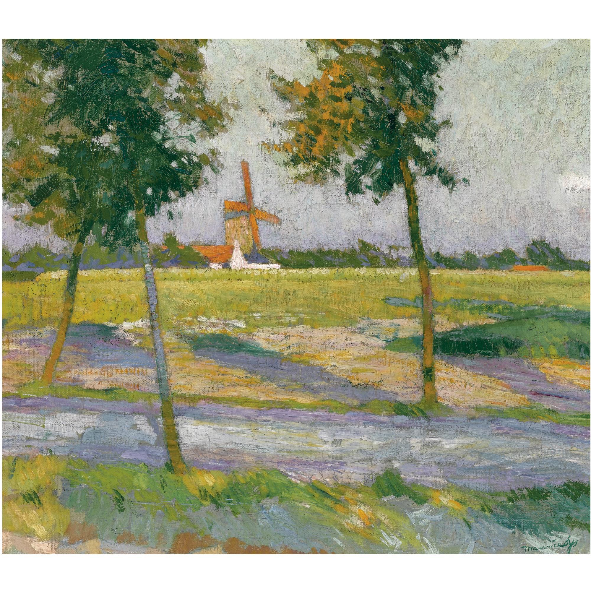 Maurice Sys - Dutch A Windmill In A Summer Landscape