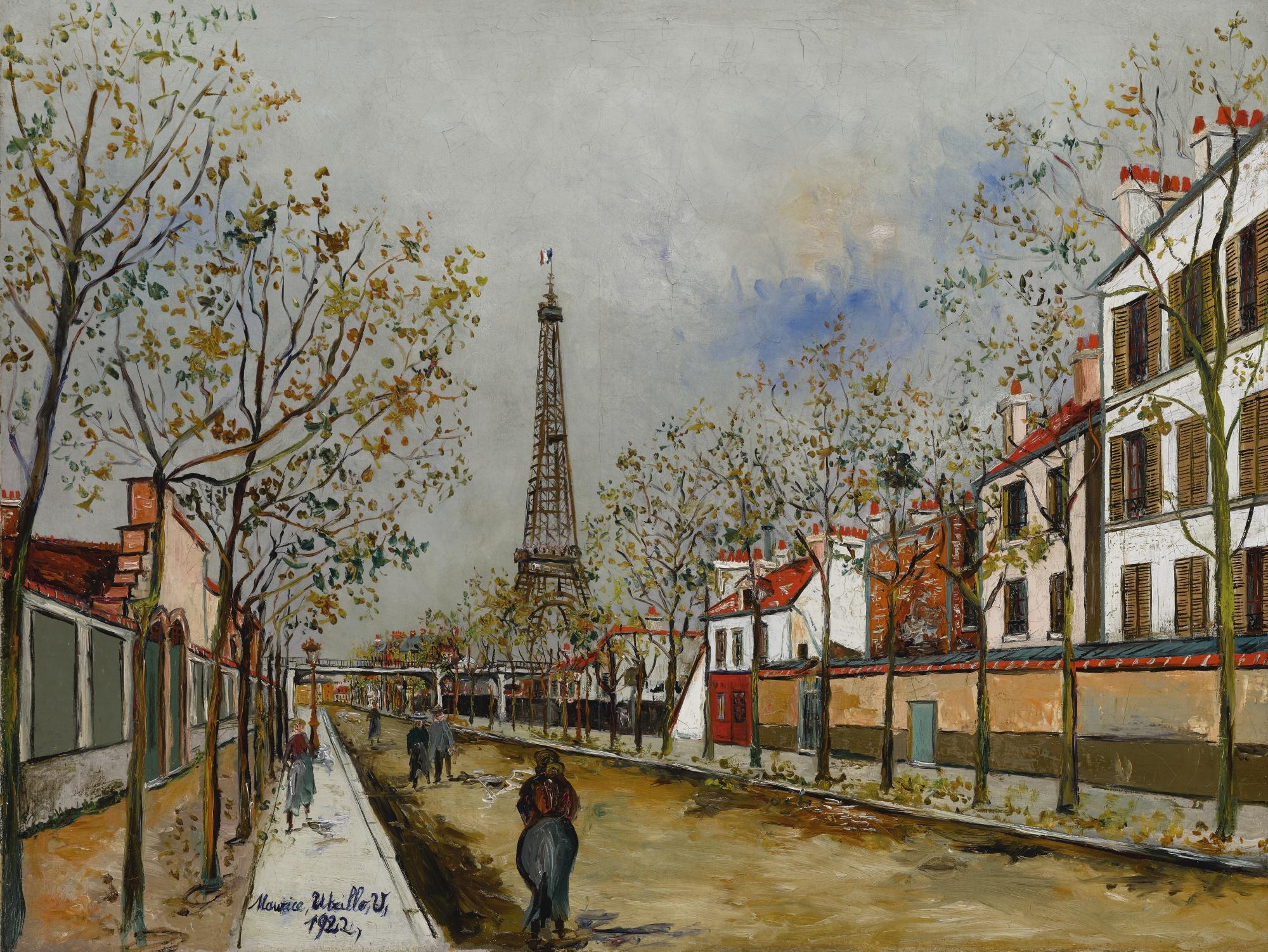 Maurice Utrillo - Avenue De Versailles Et La Tour Eiffel