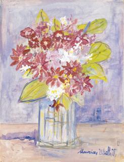 Maurice Utrillo - Bouquet De Fleurs Rouge Et Blanc Dans Un Vase