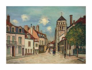 Maurice Utrillo - Cosne (Nièvre), Église et rue Saint-Jacques