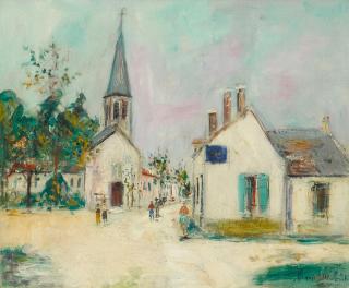 Maurice Utrillo - Eglise de Couchey (Cote-d\'Or)