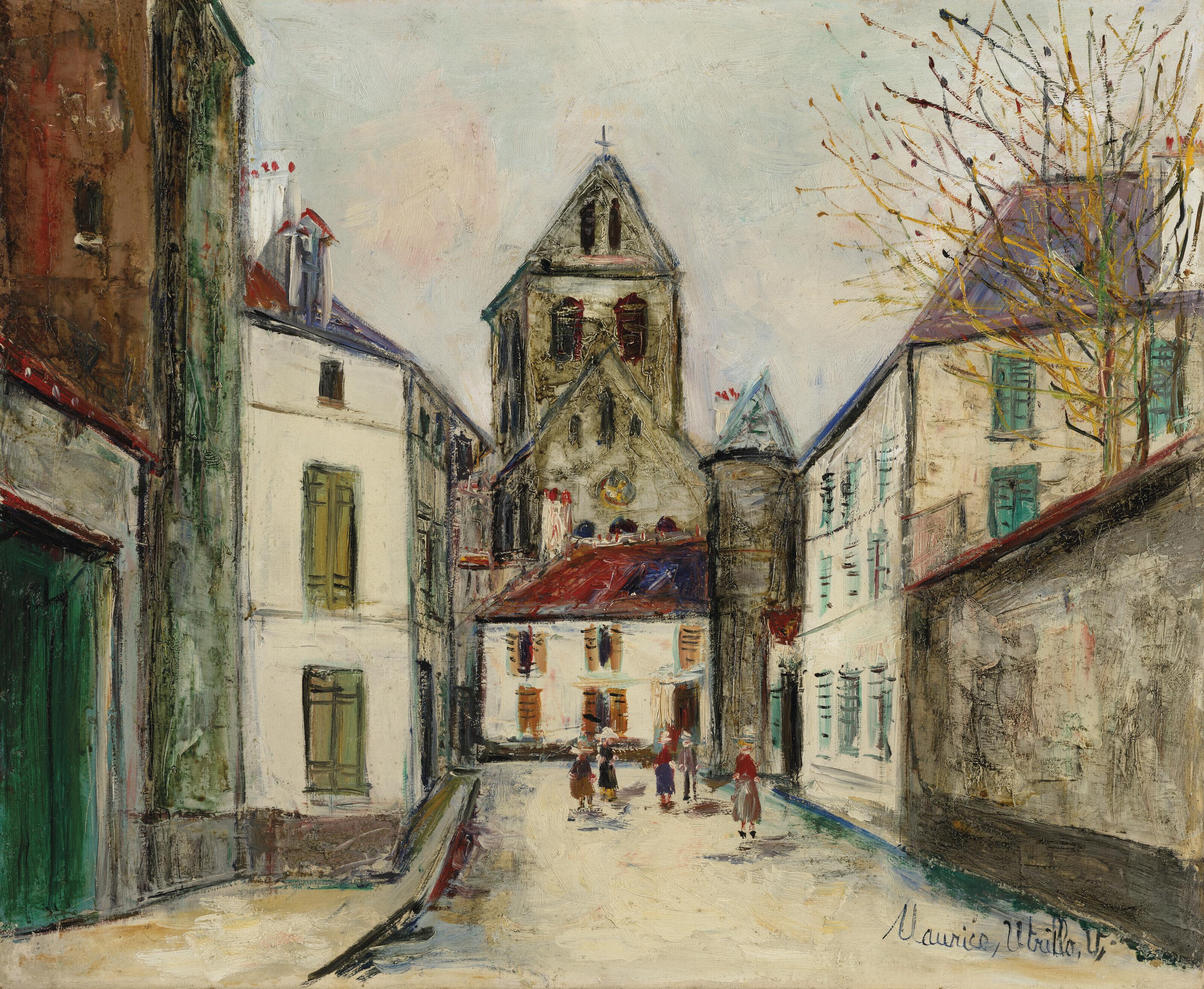 Maurice Utrillo - Église de Marizy-Sainte-Geneviève, Rue Mantalant, (Aisne)