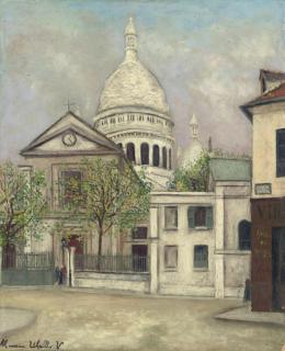 Maurice Utrillo - Eglise Saint-Pierre et coupole du Sacré-Coeur