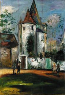 Maurice Utrillo - Figures Devant L\'Église