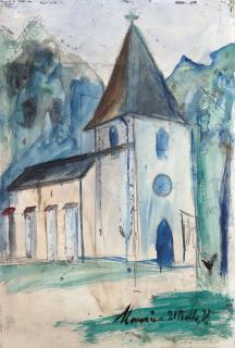 Maurice Utrillo - La chapelle Fraisnée près de Clairvaux