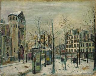 Maurice Utrillo - La Place des Abbesses sous la neige