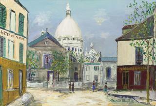 Maurice Utrillo - La Place du Tertre et Sacré Coeur