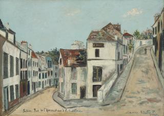 Maurice Utrillo - La rue de l\'Eperon et rue de la Coutellerie à Pontoise (Val-d\'Oise)
