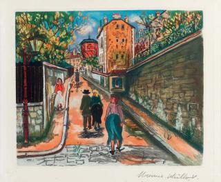 Maurice Utrillo - La Rue Norvins à Montmartre