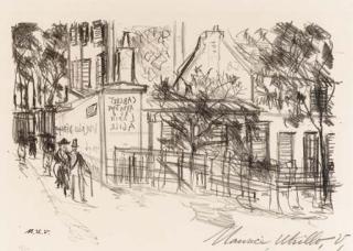 Maurice Utrillo - Le Cabaret du Lapin Agile, from Maîtres et Petits Maîtres d\'aujourd\'hui (Fabris 4c)