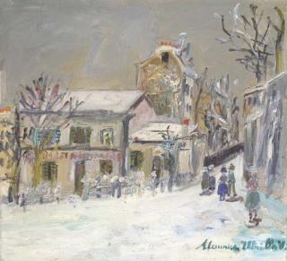 Maurice Utrillo - Le Lapin Agile sous la neige