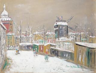 Maurice Utrillo - Le Moulin de la Galette sous la neige