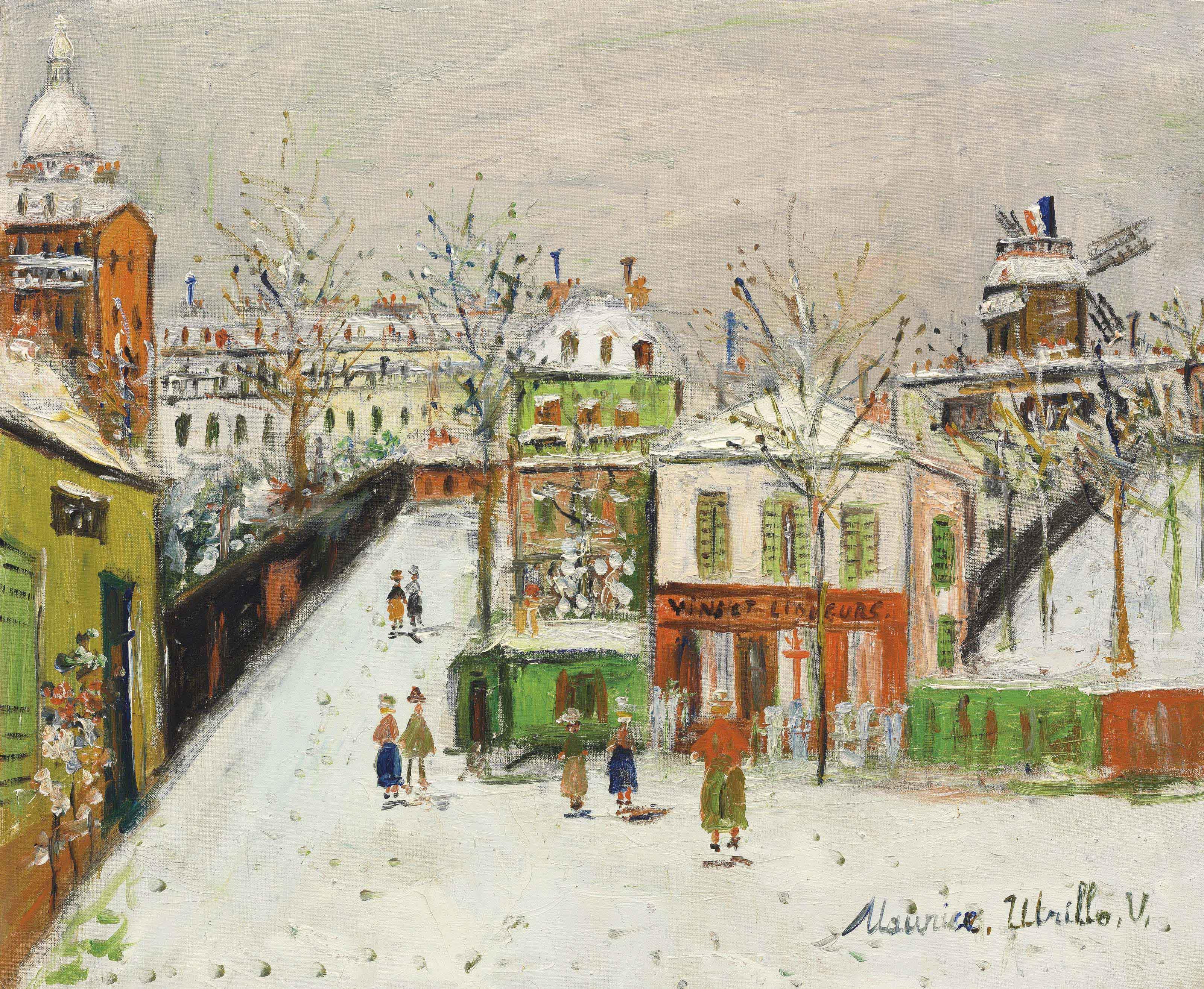 Maurice Utrillo - Maquis sous la neige, Montmartre