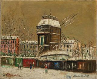 Maurice Utrillo - Moulin De La Galette Sous La Neige À Montmartre