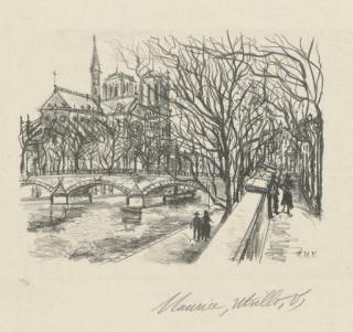 Maurice Utrillo - Notre-Dame de Paris, from Maitres et petits maitres d\'aujourd\'hui (Fabris 4a)