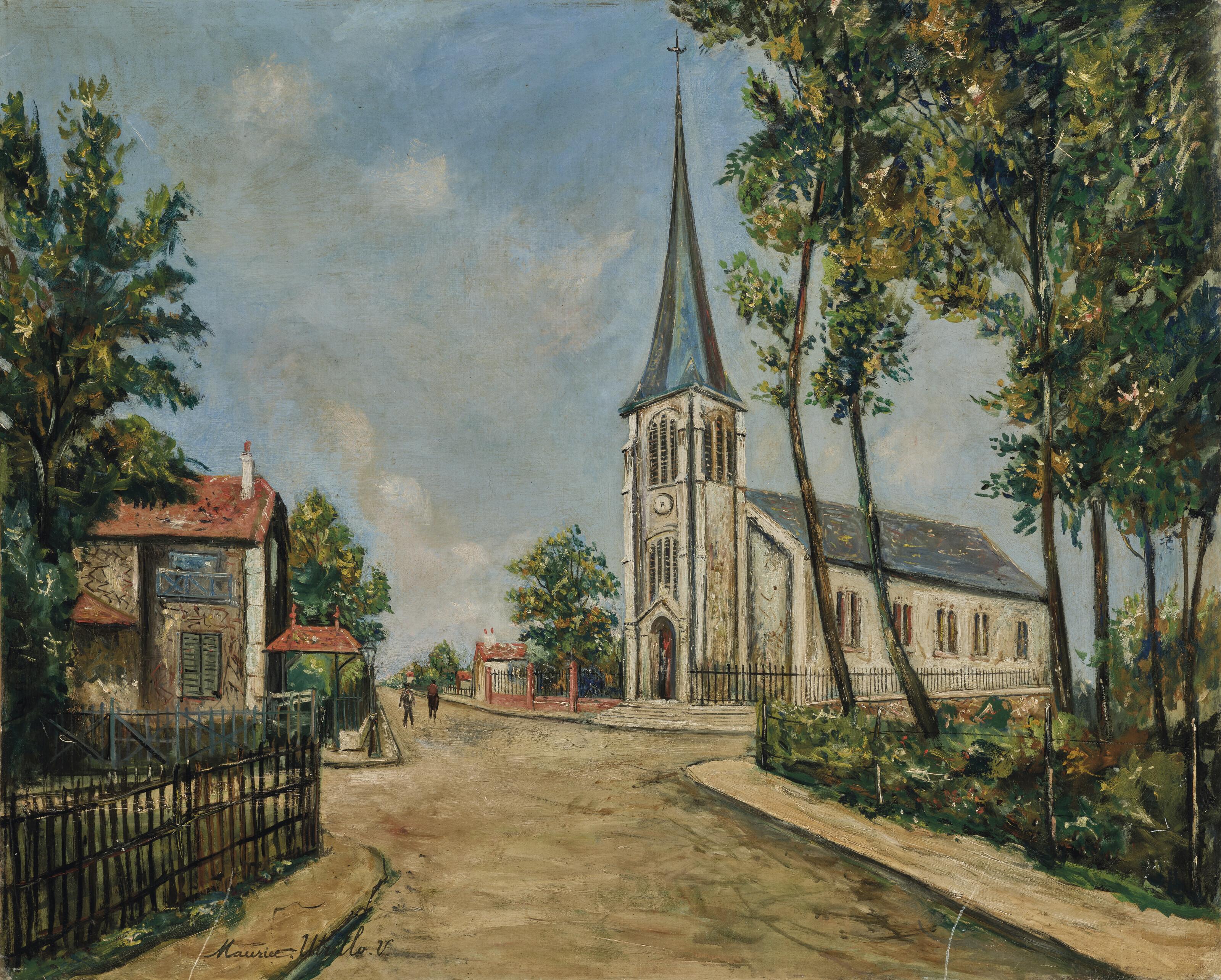 Maurice Utrillo - Paysage de Compiègne, Église Saint-Joseph-aux-Bois