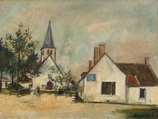 Maurice Utrillo - Place de l\'Eglise de Touchay (Cher)