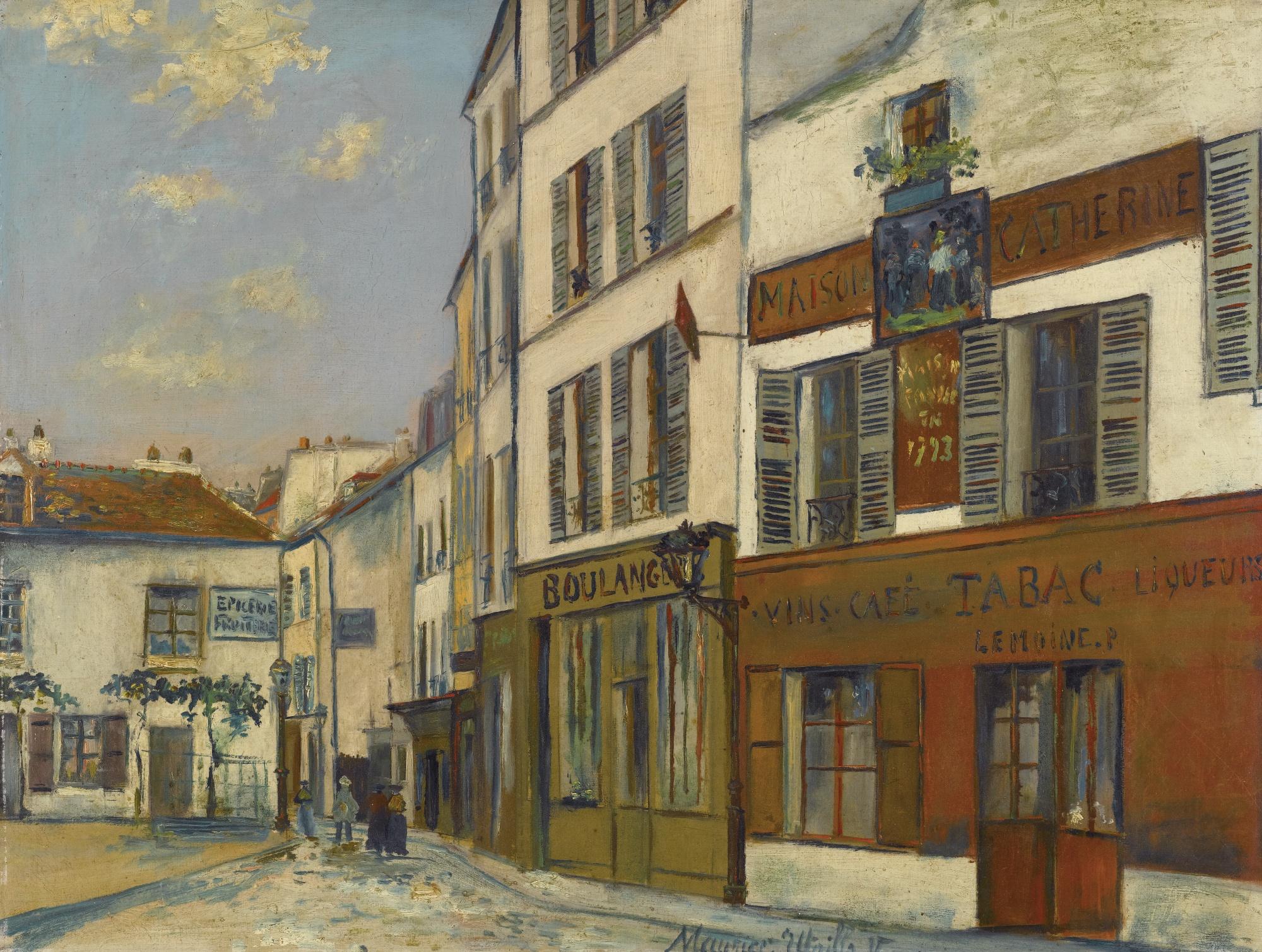 Maurice Utrillo - Restaurant De La Mère Catherine, Place Du Tertre, Rue Norvins À Montmartre
