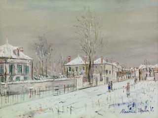Maurice Utrillo - Rue au Vésinet sous la neige