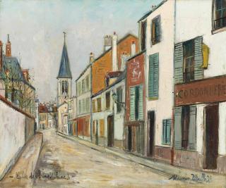 Maurice Utrillo - Rue Jean Durand et l\'église, Stains (Seine-Saint-Denis)