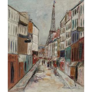 Maurice Utrillo - Rue Saint-Dominique Et La Tour Eiffel