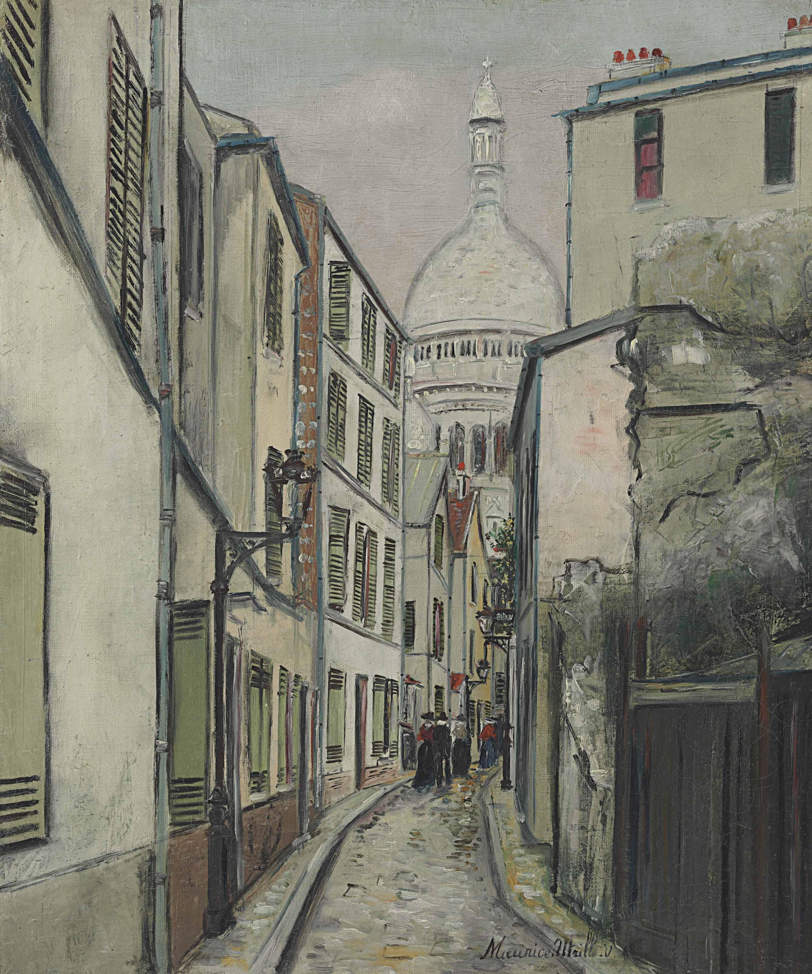 Maurice Utrillo - Rue Saint-Rustique à Montmartre