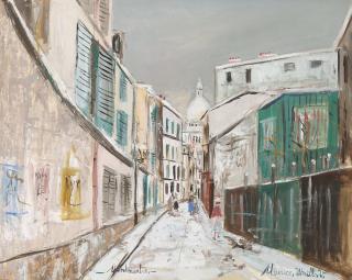 Maurice Utrillo - Rue Saint-Rustique sous la neige