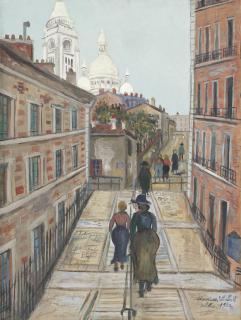 Maurice Utrillo - Vue du Sacré-Coeur, rue du Mont-Cenis, Montmartre