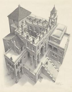 Maurits Cornelis Escher - Ascending And Descending (B. 435)