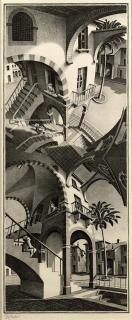 Maurits Cornelis Escher - Boven en Onder (Up and Down) (B. 352)