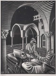 Maurits Cornelis Escher - Dream (Mantis Religiosa)(B. 272)