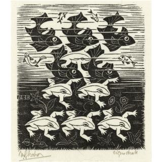 Maurits Cornelis Escher - Fish And Frogs (Locher 364)
