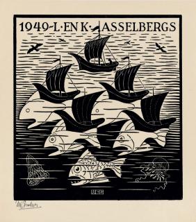 Maurits Cornelis Escher - New Year\'s greeting card, L. en K. Asselbergs (Bool 360)