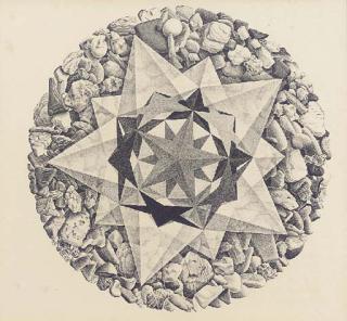 Maurits Cornelis Escher - Orde en Chaos II (Bool 402)