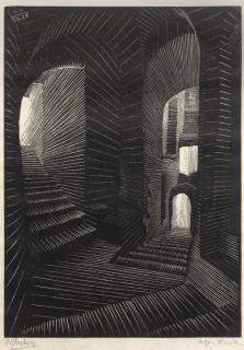 Maurits Cornelis Escher - Overdekt steegje in Atrani (B. 150)