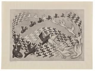 Maurits Cornelis Escher - Predestination (Topsy-Turvy World)