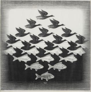 Maurits Cornelis Escher - Sky and Water I