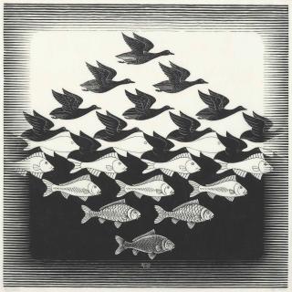 Maurits Cornelis Escher - Sky and Water I