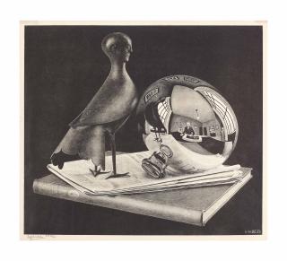 Maurits Cornelis Escher - Stilleven met bolspiegel (B. 267)