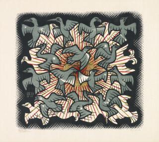 Maurits Cornelis Escher - Sun And Moon (B./K./L./W. 357)